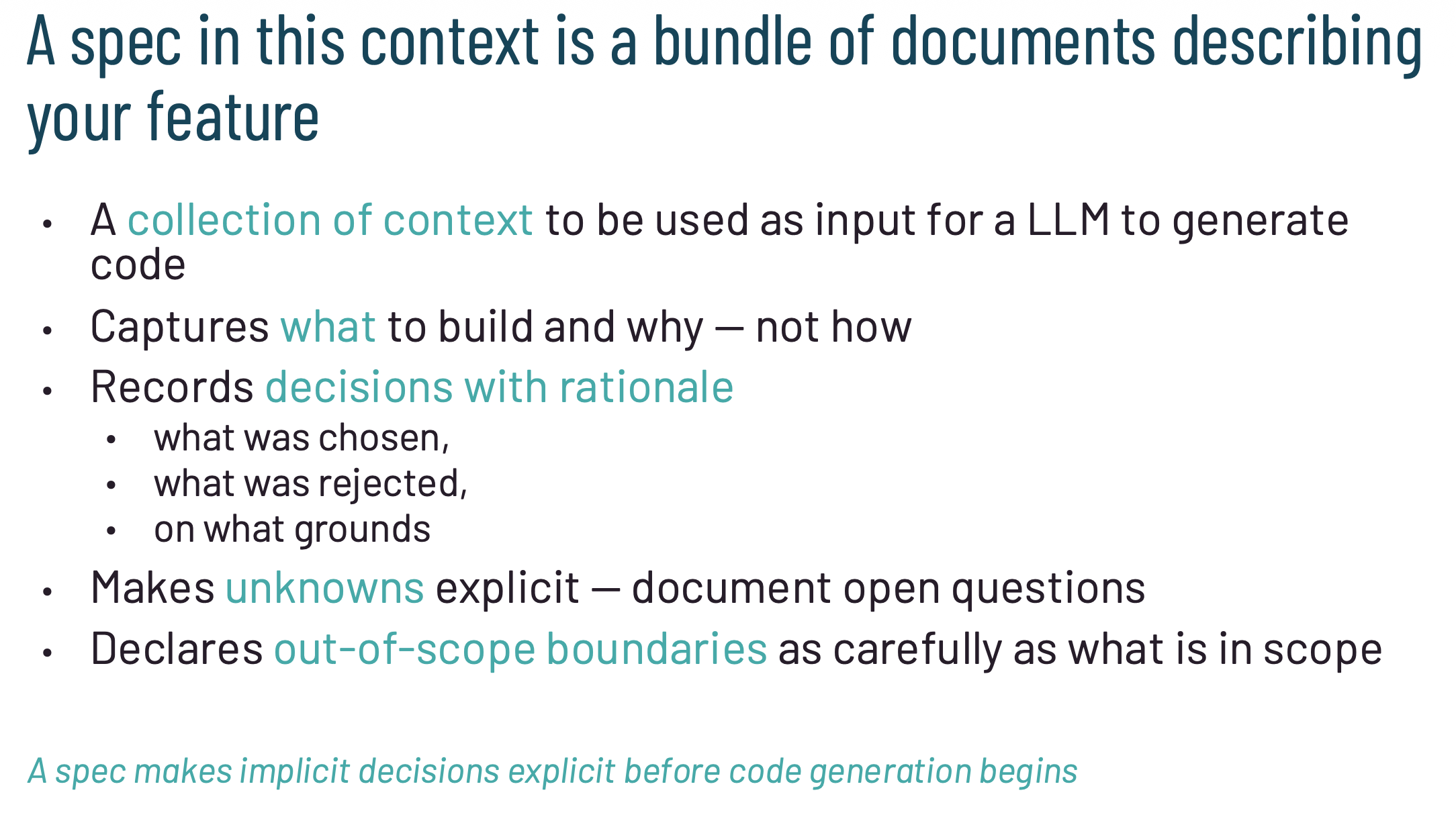 Slide: Taxonomy of Spec-Driven Development